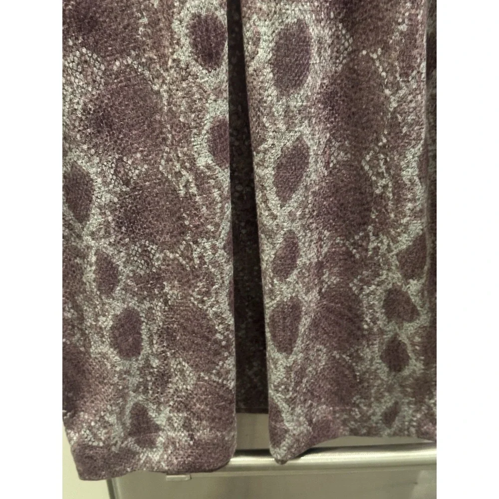 Michael Kors XL Purple Snakeskin Midi Dress Light Weight Stretch Half Zip